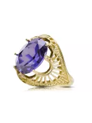 14k geltono aukso Alksandritas Žiedas Vintažiniai amatai vrc003y